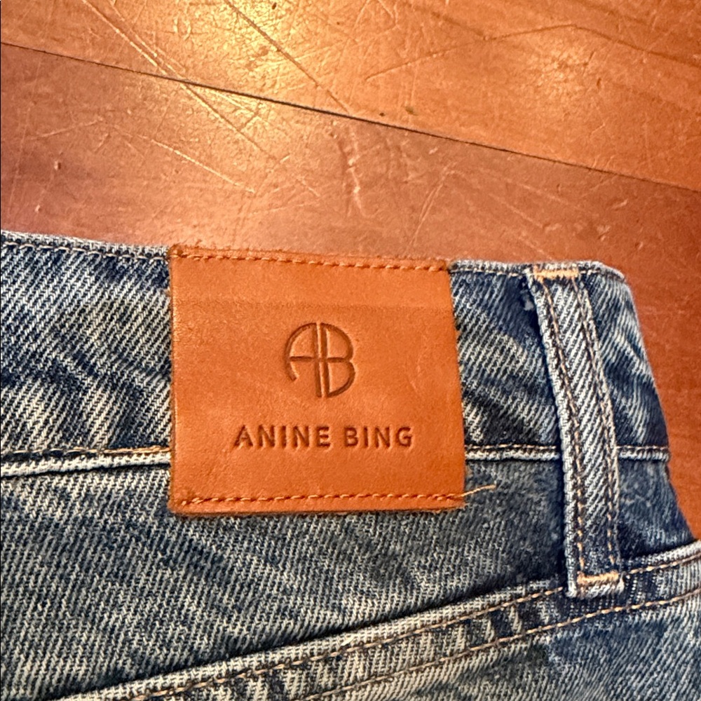 Anine Bing sz 29 Lara jeans ripped raw hem distressed **altered for back gap** - Picture 14 of 15